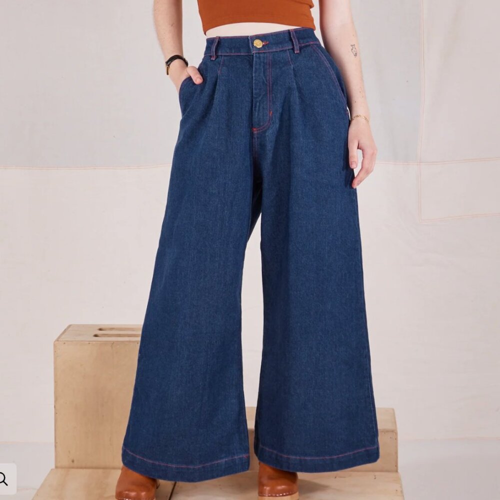 Big Bud Press Wide Leg Denim Trouser Jeans Dark Wash 1XL